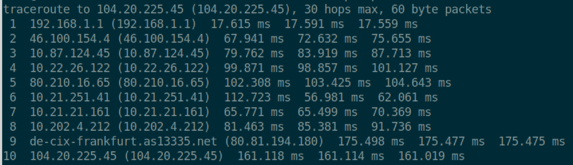 linux traceroute tcp 443 clubhouse api same ip range tci