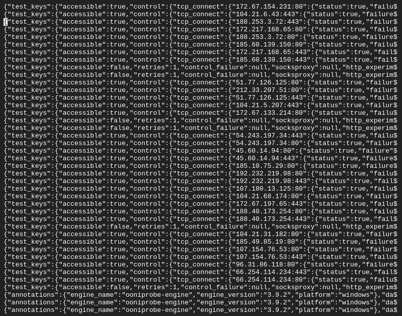 OONI s3 downloaded webconnectivity data content